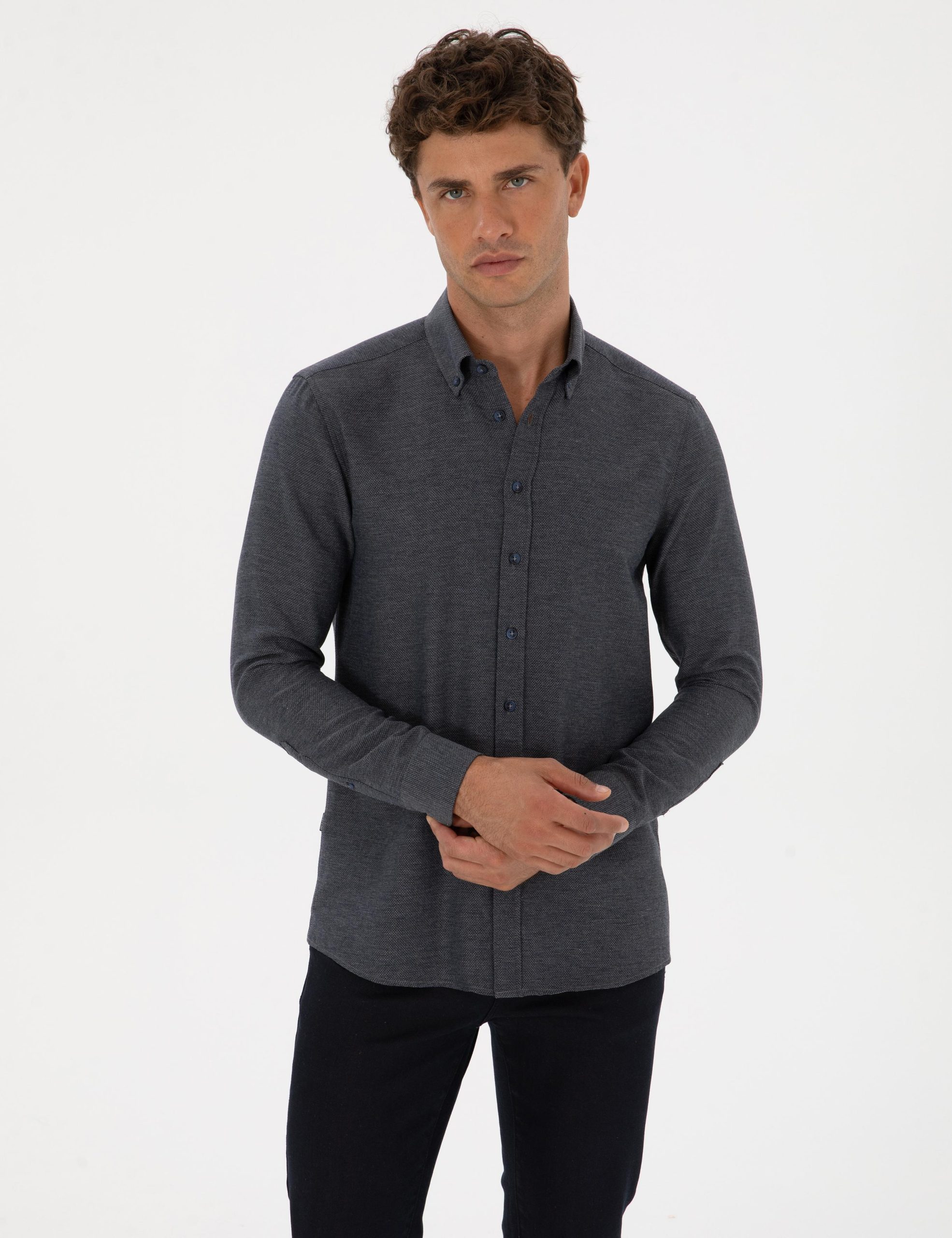 پیراهن طر دار مردانه اندامی پیرکاردین 50316768-VR033 - تصویر 7