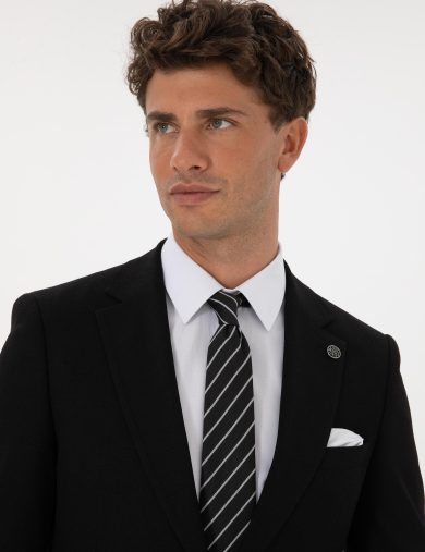 کت و شلوار مونو یقه سیاه  سوپر اسلیم فیت  مردانه  پیرکاردین