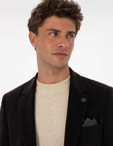 کت مونو یقه قهوه ای  اندامی  مردانه  پیرکاردین