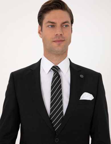 کت و شلوار مونو یقه سیاه  سوپر اسلیم فیت  مردانه  پیرکاردین