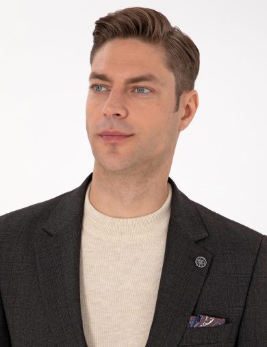 کت و شلوار مونو یقه قهوه ای  اندامی  مردانه  پیرکاردین