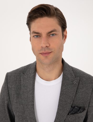 کت یقه دم کبوتری خاکستری  اندامی  مردانه  پیرکاردین