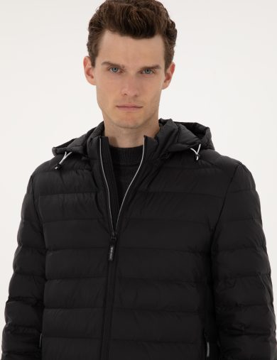 کاپشن هودی سیاه  بیسیک  مردانه  پیرکاردین