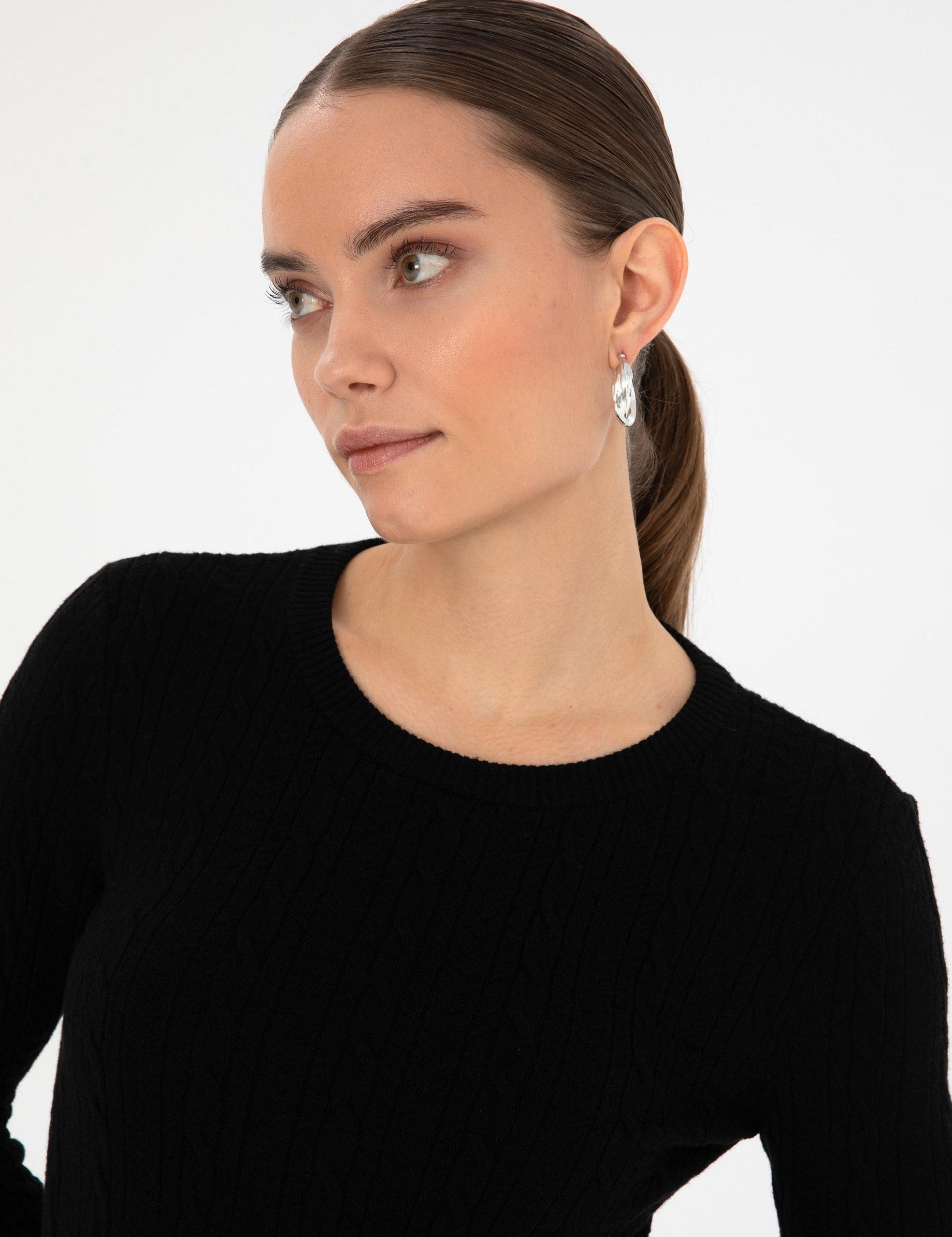 تریکو طرح دار زنانه پیر کاردین تریکو طرح دار سیاه سوپر اسلیم فیت زنانه پیرکاردین