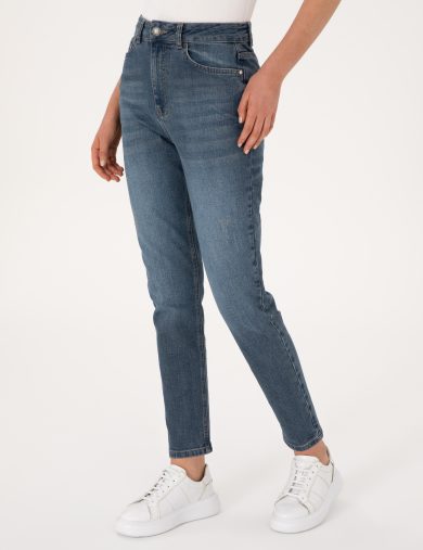 شلوارجین  نیلی  مام فاق بلند  زنانه  پیرکاردین