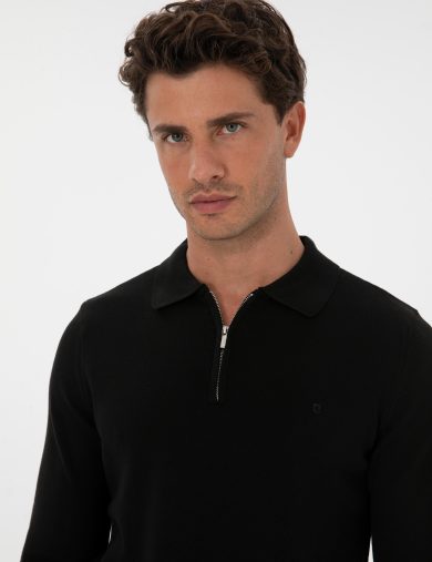 پلیور بافت  سیاه  اندامی  مردانه  پیرکاردین