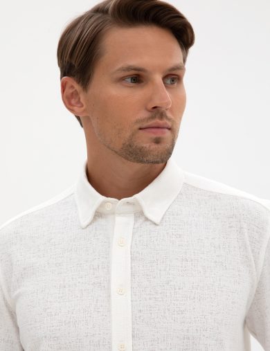 پیراهن بافته  کرمی  رگولار  مردانه  پیرکاردین