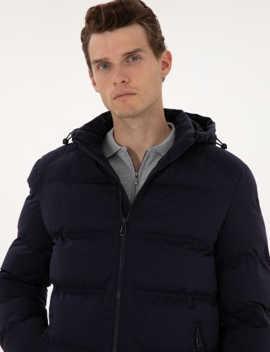 کاپشن هودی لاجورد  بیسیک  مردانه  پیرکاردین