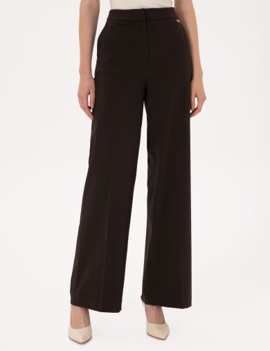 شلوار  قهوه ای  پهن  فلر  زنانه  پیرکاردین