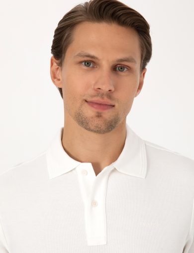 سویشرت یقه پولو کرمی  اندامی آستین بلند مردانه  پیرکاردین