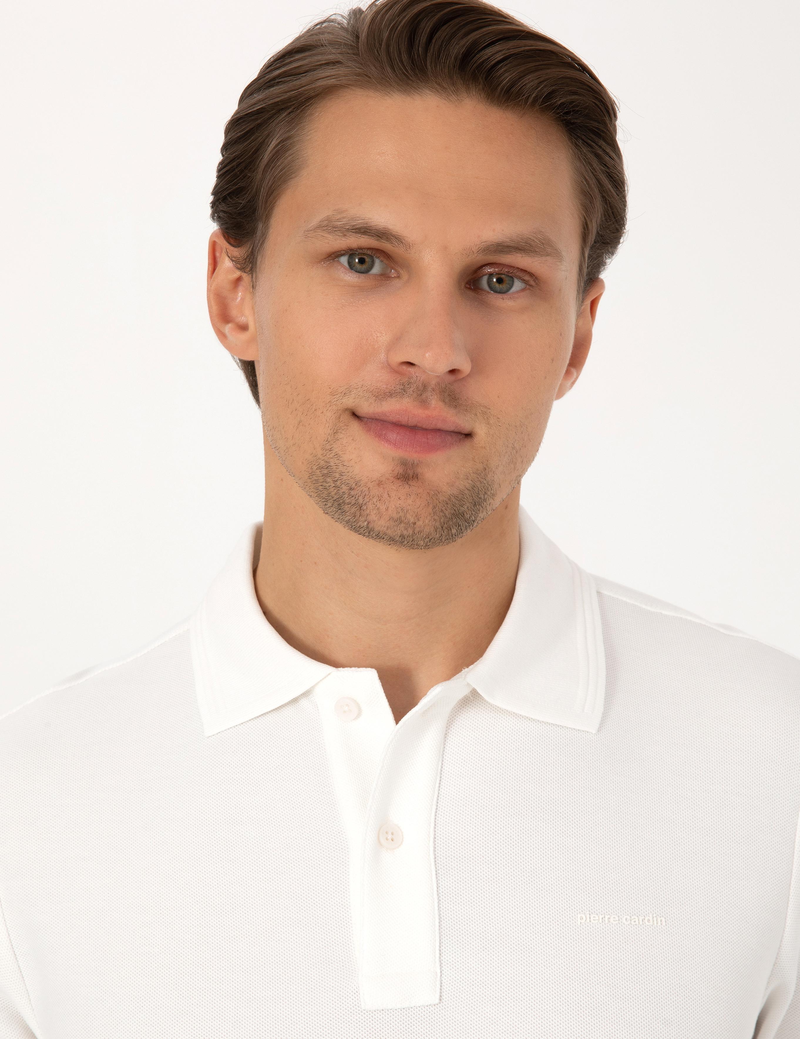 سویشرت یقه پولو کرمی  اندامی آستین بلند مردانه  پیرکاردین