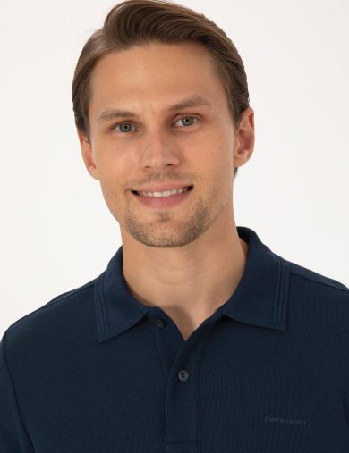 سویشرت یقه پولو لاجورد  اندامی آستین بلند مردانه  پیرکاردین