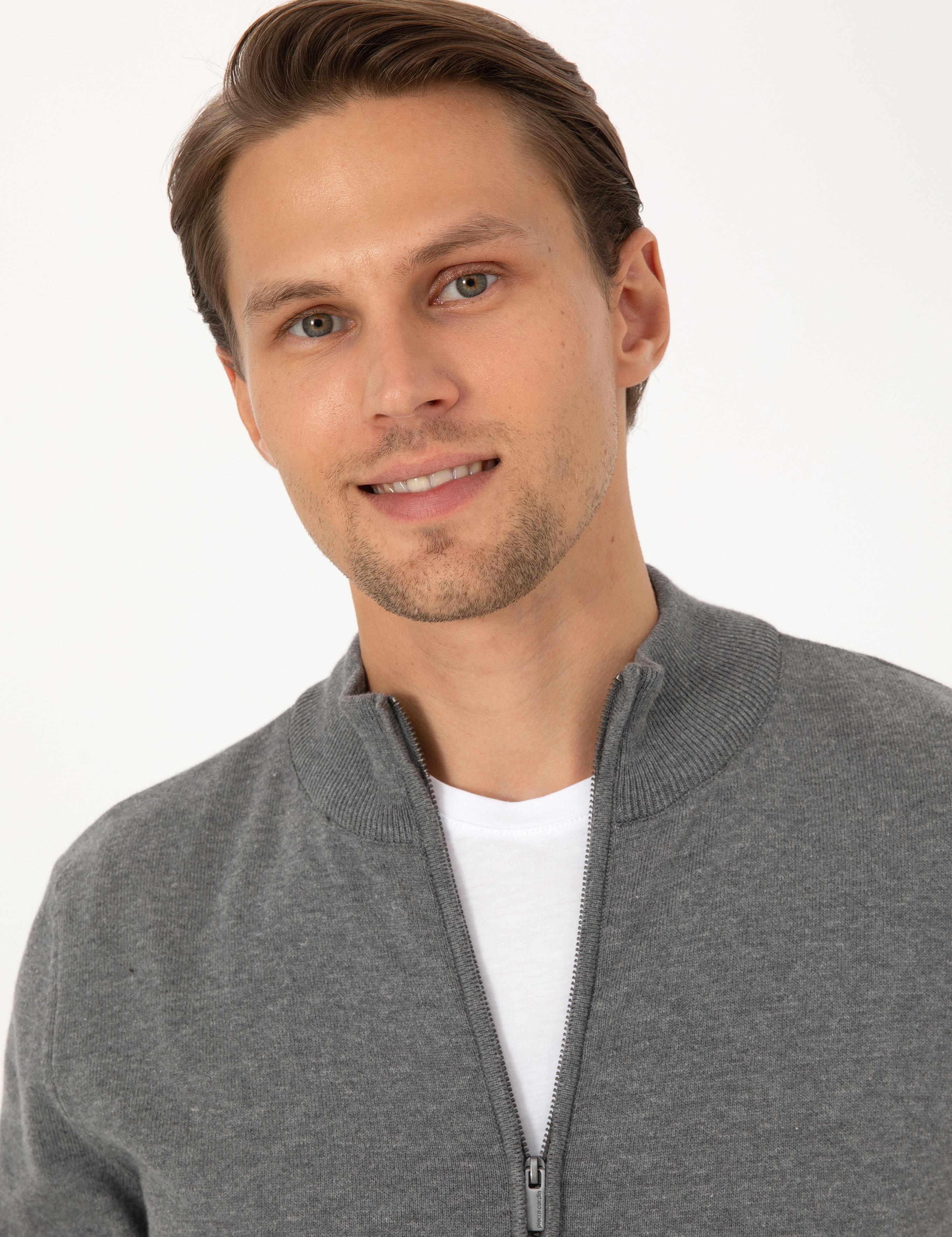 ژاکت تریکو  خاکستری  اندامی  مردانه  پیرکاردین