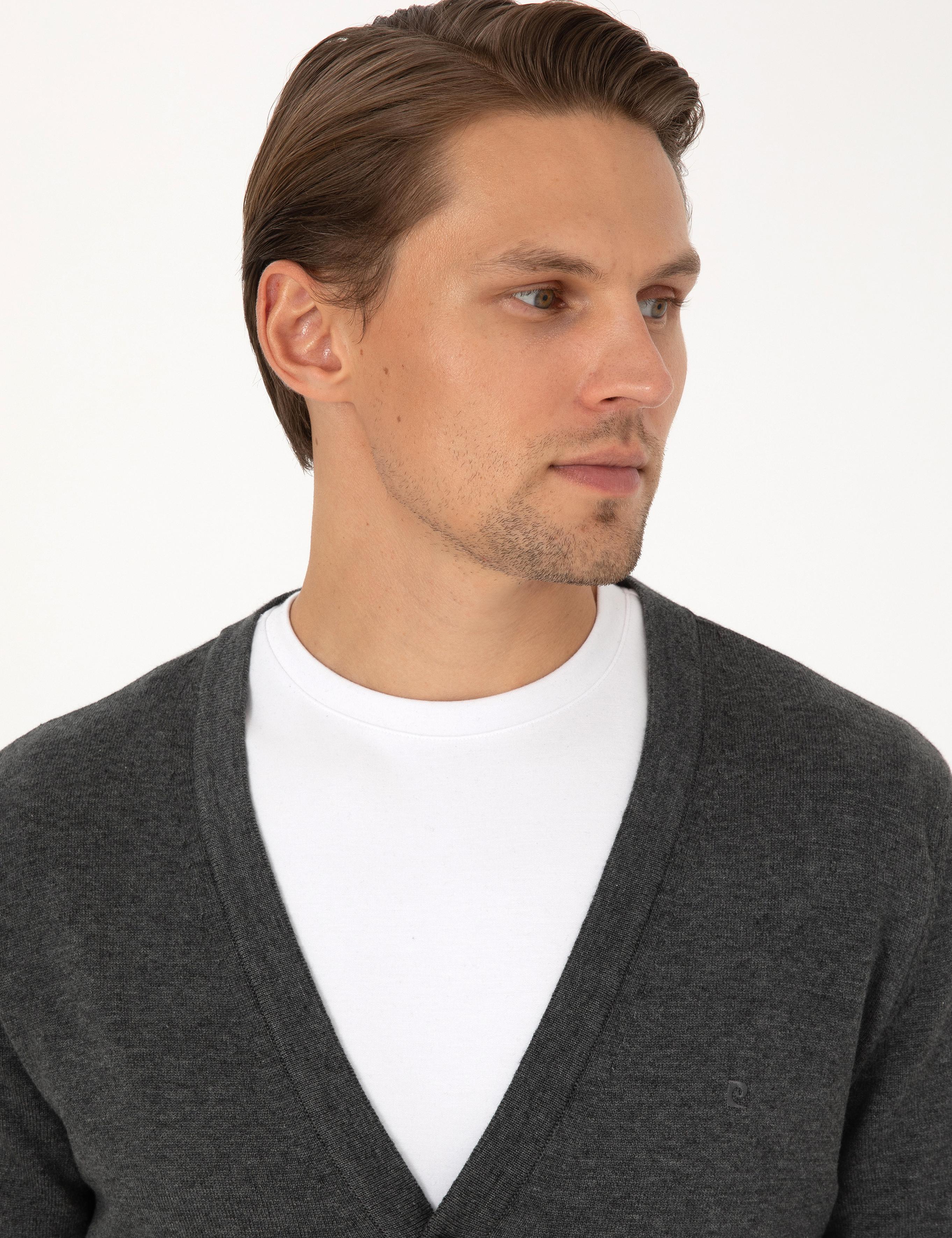 ژاکت تریکو  خاکستری  اندامی  مردانه  پیرکاردین