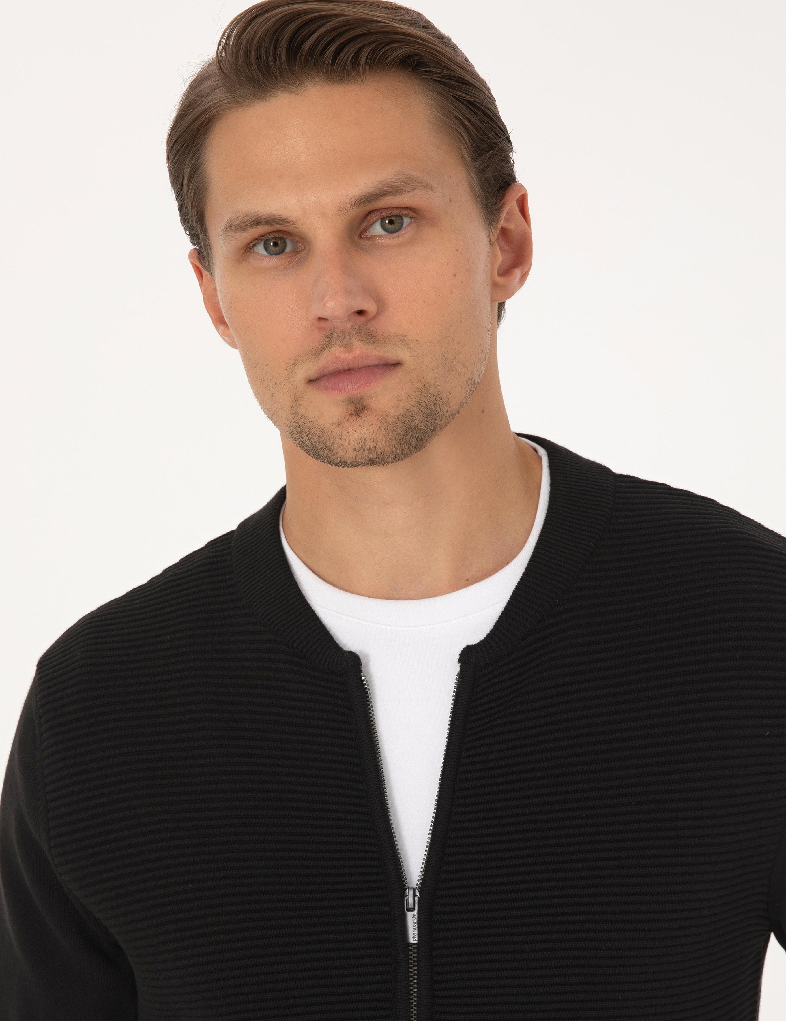 ژاکت تریکو  سیاه  اندامی  مردانه  پیرکاردین