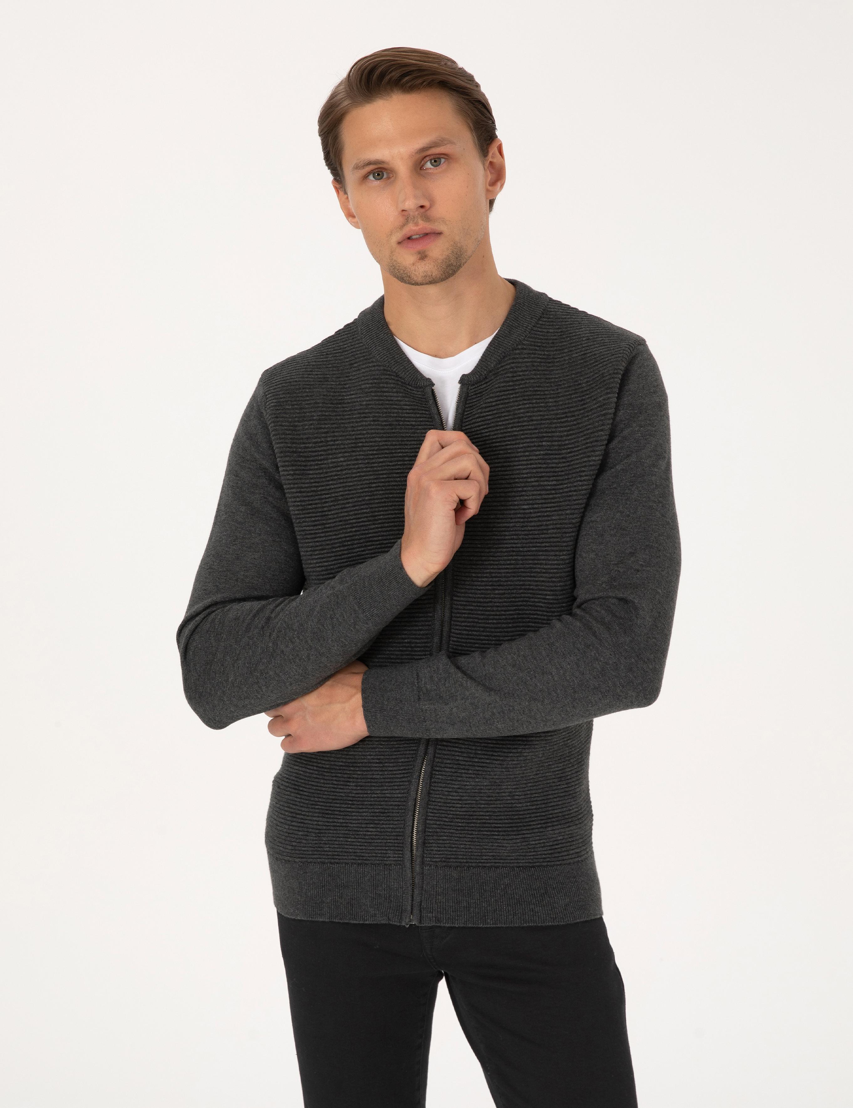 ژاکت تریکو مردانه اندامی پیرکاردین 50317333-VR091 - تصویر 2