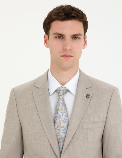 کت و شلوار مونو یقه بژ  سوپر اسلیم فیت  مردانه  پیرکاردین