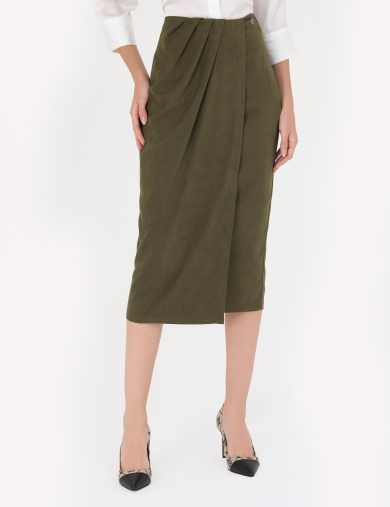 دامن  خاکی  رگولار  زنانه  پیرکاردین