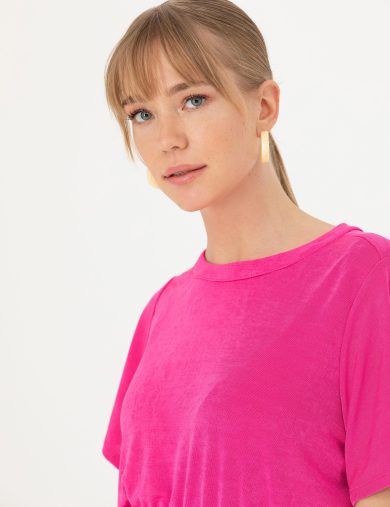 بلوز بافته  فوشیا  کراپ تاپ  زنانه  پیرکاردین