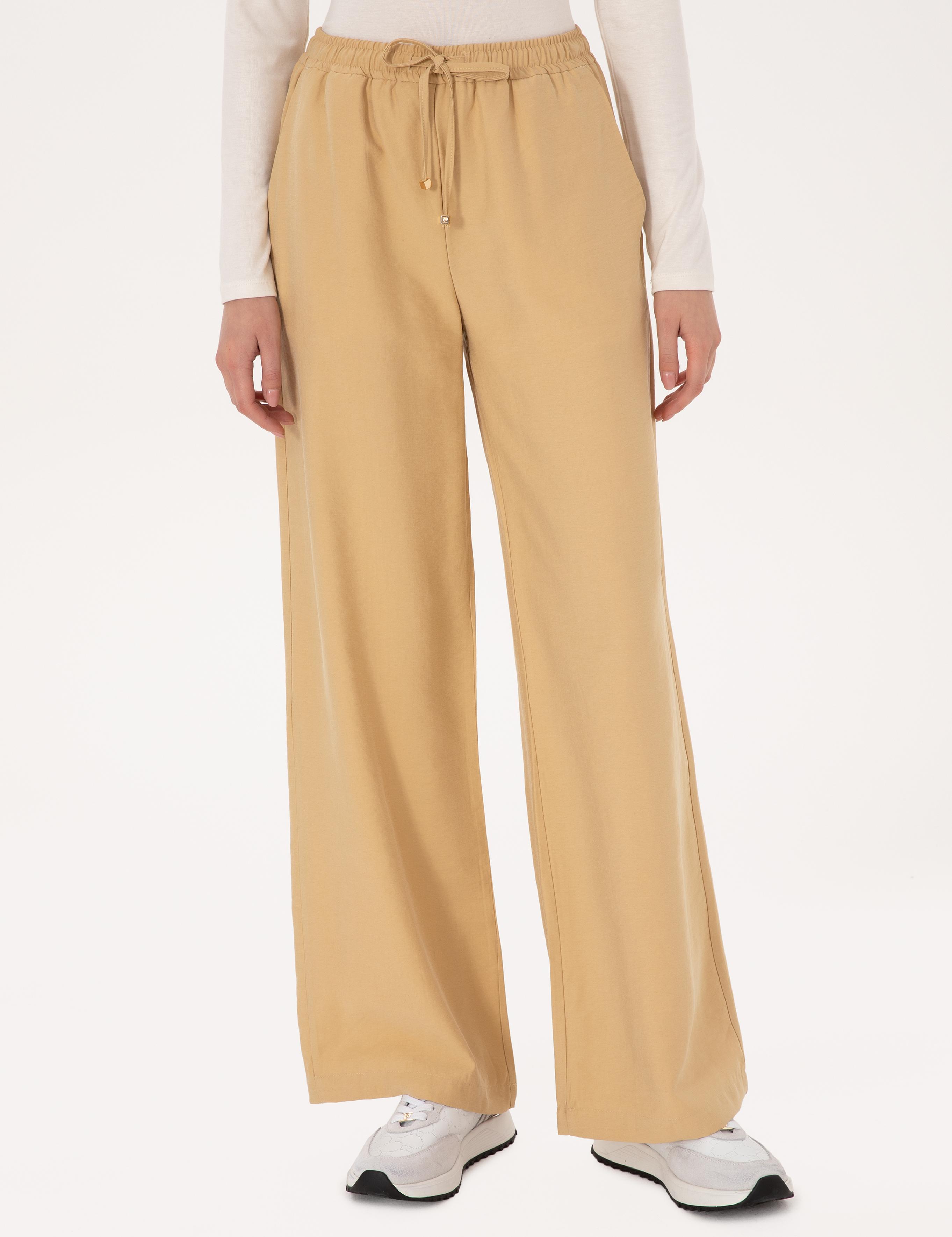 شلوار کانواس کرمی لووز زنانه پیرکاردین