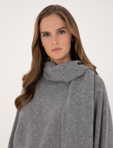 بافت  خاکستری  اورسایز  زنانه  پیرکاردین