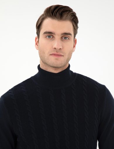 بافت یقه اسکی لاجورد  اندامی  مردانه  پیرکاردین