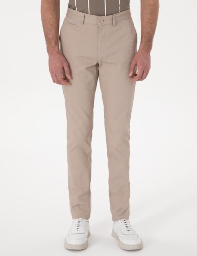 شلوار کانواس  بژ  اندامی  مردانه  پیرکاردین