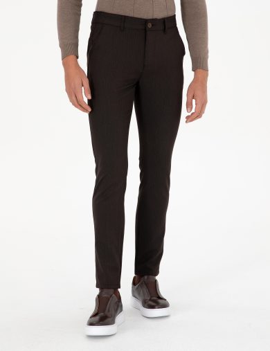 شلوار کانواس  قهوه ای  اندامی  مردانه  پیرکاردین