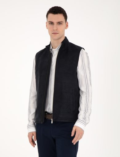 کاپشن چرم  لاجورد  استاندارد  مردانه  پیرکاردین