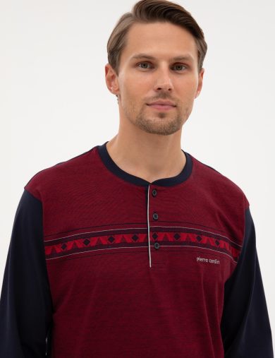 ست پیژامه  قرمز  استاندارد  مردانه  پیرکاردین