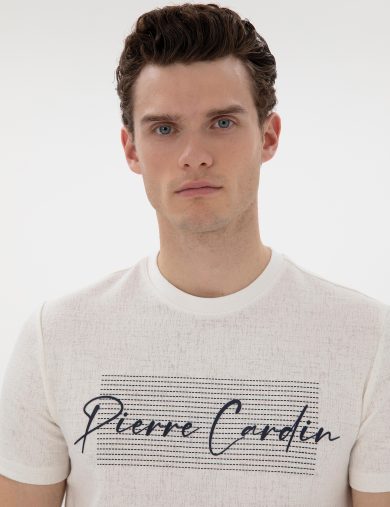 تی شرت  کرمی  اندامی  مردانه  پیرکاردین