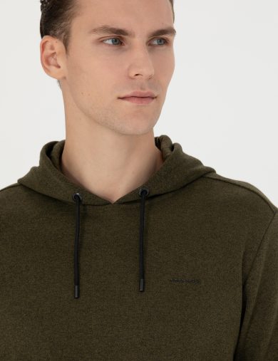 سویشرت هودی خاکی  رگولار آستین بلند مردانه  پیرکاردین
