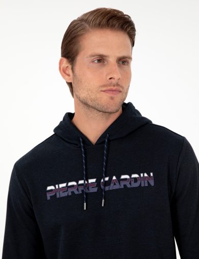 سویشرت هودی لاجورد  رگولار آستین بلند مردانه  پیرکاردین