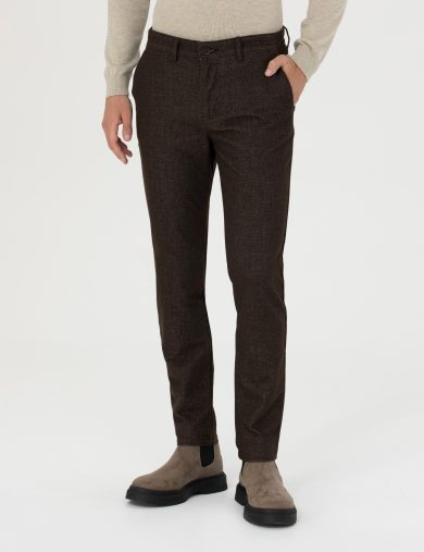 شلوار کانواس  قهوه ای  اندامی  مردانه  پیرکاردین