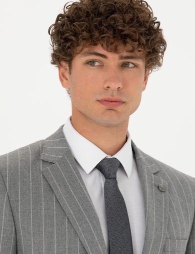 کت و شلوار مونو یقه خاکستری  سوپر اسلیم فیت  مردانه  پیرکاردین