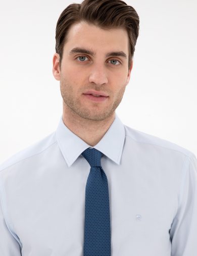 پیراهن بیسیک  آبی  رگولار  مردانه  پیرکاردین