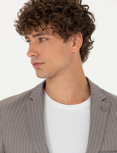 کت و شلوار مونو یقه قهوه ای  سوپر اسلیم فیت  مردانه  پیرکاردین