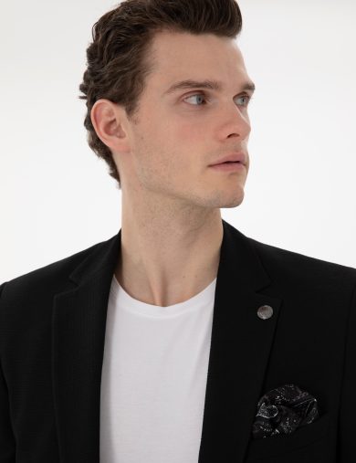 کت و شلوار مونو یقه سیاه  سوپر اسلیم فیت  مردانه  پیرکاردین