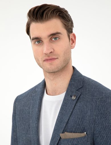 کت مونو یقه لاجورد  سوپر اسلیم فیت  مردانه  پیرکاردین