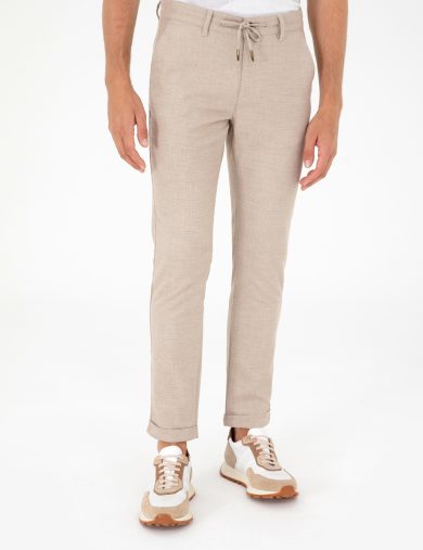 شلوار کانواس  بژ  اندامی  مردانه  پیرکاردین