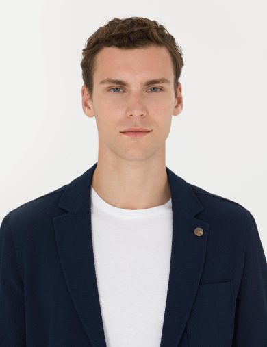 کت مونو یقه لاجورد  سوپر اسلیم فیت  مردانه  پیرکاردین