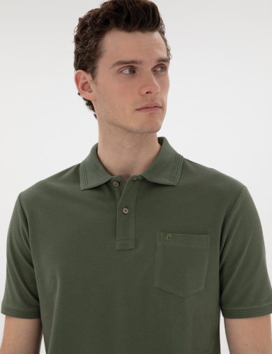 تی شرت بیسیک  خاکی  رگولار  مردانه  پیرکاردین