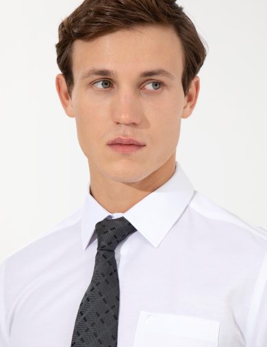 پیراهن بیسیک  سفید  رگولار  مردانه  پیرکاردین