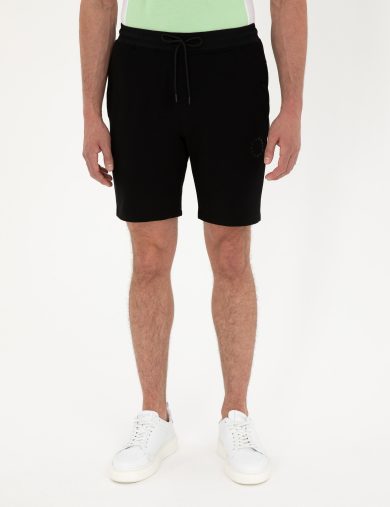 شلوارک بافته  سیاه  رگولار  مردانه  پیرکاردین