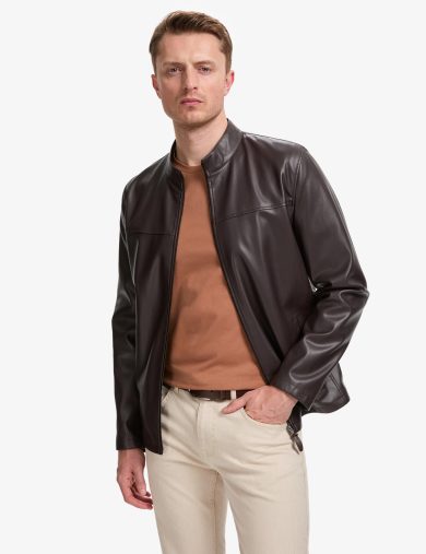 کاپشن چرم مردانه بیسیک پیرکاردین 50328127-VR029